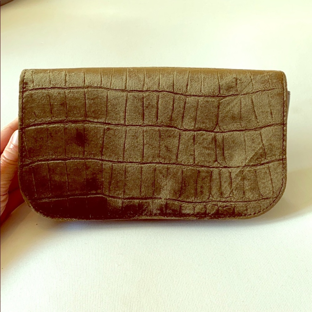 Allsaints velvet embossed clutch